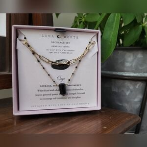 Womens Onyx Luna Norte 2 Set Necklace